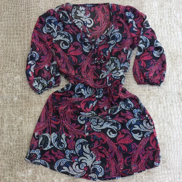 Paisley Printed Long Sleeve Dress BeBop - Picture 3 of 6